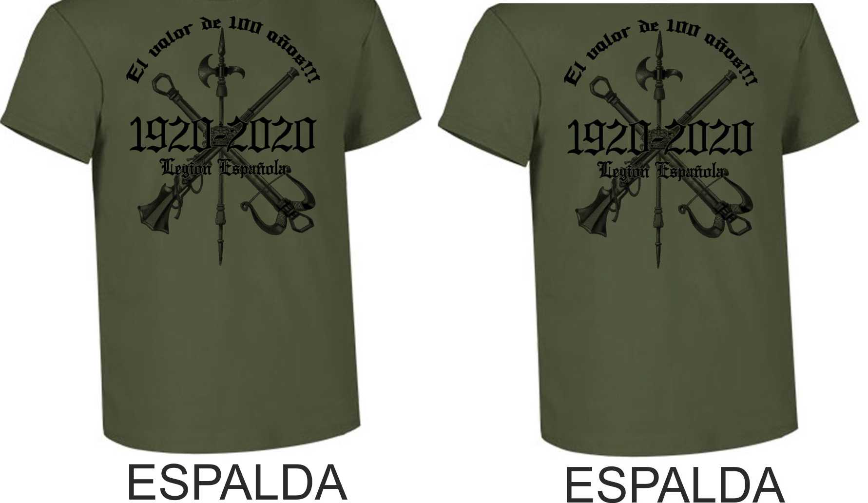 Camiseta Legión Española 100 años. "El valor de 100 años" Algodo